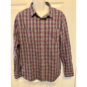 Carbon2Cobalt Shirt Sz Medium Long Sleeve Button Up Hiking Camp Hunt Plaid Men’s